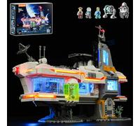 Lumibricks Space Bounty Hub Lighting Building Bricks Set - Future Alien Cyberpunk Style Modular Collection Display Kit with Minifigures 2309 Pcs for Adults & Teens