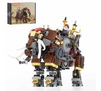 Lumibricks Steamphant Lighting Building-Bricks Set, 1055 Pcs Steampunk Mammoth Model Collection Display Set for Adults and Steampunk Lovers