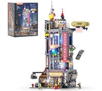Lumibricks Street Fusion Film Studio Tower LED Building Set, Modular Bricks with 8 Minifigures & 36 LED Lights, 3891 Pieces