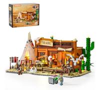Lumibricks The Old West Western Fur Trading Post Building Blocks Set, Native American Inspired Frontier Trading Station with LED Lights, Modular Building Kit for Adults