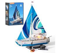 Lumibricks Vacation Series the Sailboat 1640PCS Modular Building Blocks Set, Sailing Boat Brick Building Kit, Modular Ship Model Construction Toy, 3 Minifigures, Gift for Adults & Teens