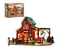 Lumibricks Western Ranch-Duel Lighting Building-Bricks-Set - 1023 Pcs Old West Modular Wild West Farm Model for Adults - Home and Office Decor, Creative Educational Interactive Toys