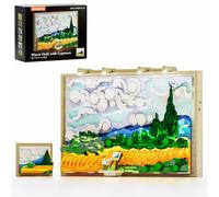 Lumibricks Wheat Field With Cypresses Building Blocks With Light, 3D Framed Wall Art or Desk Decor, Gift for Art Lovers, Creative Activity for Men and Women, 21001,2632PCS