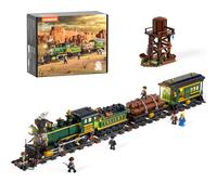 Lumibricks Wild West Freight Train Lighting Building-Bricks Set - Classic 4-4-0 Locomotive Model 1524 Pcs Ideas Kit for Adult and Teens