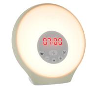 Lumie Sunrise Modern & Contemporary Digital Electric Alarm Tabletop Clock in White white