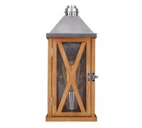 Lumiere 1 Light Outdoor Small Wall Lantern Light Natural Oak IP44 E27 Netlighting Brown One Size