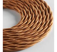 LUMIÈRE Braided Textile Cable for Lighting 3 x 0.75 mm Bronze 10 m Maximum Anti-Shock Safety!