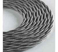 LUMIÈRE Braided Textile Cable for Lighting 3 x 0.75 mm Iron Grey 10 m Maximum Anti-Shock Safety!