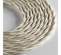 LUMIÈRE Braided Textile Cable for Lighting 3 x 0.75 mm Ivory 5 m Maximum Anti-Shock Safety!