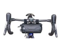 Lumiere & Co. Bike Handlebar Bag - Durable, Multiple-Size Options and Multi-Color Options -Dual Elastic Straps, Clips & Hook & Loop Attachments (Mini, Black)