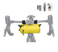 Lumiere & Co. Bike Handlebar Bag - Durable, Multiple-Size Options and Multi-Color Options -Dual Elastic Straps, Clips & Hook & Loop Attachments (Mini, Yellow)