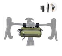 Lumiere & Co. Bike Handlebar Bag - Durable, Multiple-Size Options and Multi-Color Options - Dual Elastic Straps, Clips and Hook-and-Loop Attachments (Small, Green)