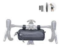 Lumiere & Co. Bike Handlebar Bag - Durable, Multiple-Size Options and Multi-Color Options -Dual Elastic Straps, Clips & Hook & Loop Attachments (Medium, Black)