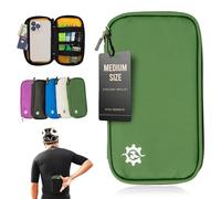 Lumiere & Co. Cycling Wallet Waterproof | Biking Wallet and Cycling Pouch for Jersey | Phone Pouch for Bicycle with Zipped Pockets (Green, Medium)