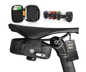 Lumiere & Co. Falcon Magnetic Saddle Bag - 0.37L | 5"x 3"x 1.5" | Sleek Minimalist Design, Fast Magnetic Buckle Attachment | Cycling Bike Bag (Black, Small)