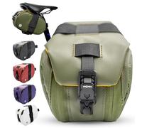 Lumiere & Co. Maximus Magnetic Bike Seat Bag - 8″ × 5.5″ × 3.5″ | Quick-Attach Saddle Bag with AquaGuard Zippers, Secure Under-Seat Storage for Cycling Gear & Accessories (Green, Small)