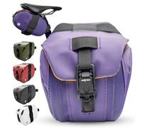 Lumiere & Co. Maximus Magnetic Bike Seat Bag - 8″ × 5.5″ × 3.5″ | Quick-Attach Saddle Bag with AquaGuard Zippers, Secure Under-Seat Storage for Cycling Gear & Accessories (Purple, Small)