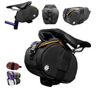 Lumiere & Co. Maximus Magnetic Bike Seat Bag - 8″ × 5.5″ × 3.5″ | Quick-Attach Saddle Bag with AquaGuard Zippers, Secure Under-Seat Storage for Cycling Gear & Accessories (Black, Small)