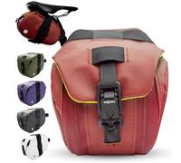 Lumiere & Co. Maximus Magnetic Bike Seat Bag - 8″ × 5.5″ × 3.5″ | Quick-Attach Saddle Bag with AquaGuard Zippers, Secure Under-Seat Storage for Cycling Gear & Accessories (Red, Small)