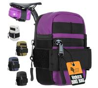 Lumiere & Co. Medium Bike Saddle Bag - 0.5L | 6″ × 3″ × 1.5″ | Sleek Minimalist Design, Secure Hook & Loop Strap (Purple, Medium)