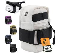Lumiere & Co. Ultra Small Bike Saddle Bag - 0.2L | 5" x 3" x 1" | Very Minimalist Design, Secure Hook & Loop Strap | (White, Small)