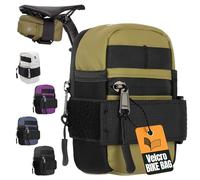 Lumiere & Co. Ultra Small Bike Saddle Bag - 0.2L | 5" x 3" x 1" | Very Minimalist Design, Secure Hook & Loop Strap | (Green, Small)