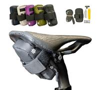 Lumiere & Co. Ultra Small Bike Saddle Bag - 0.2L | 5" x 3" x 1" | Very Minimalist Design, Secure Hook & Loop Strap | (Black, Small)