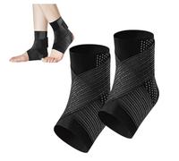 LumiFlex Band Ankle Support, Adjustable strap, Breathable moisture Foot & Ankle Pain Relief Small for Sprained Ankles & Sports Protection (black*2,XXL)