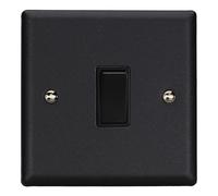 Lumilife Varilight Urban Matt Black 1 Gang 10 Amp Intermediate Switch Metal Rocker,White,91x91x25mm