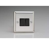 Varilight XC2B Light Switch 2 Gang 2 Way 10 Amp Mirror Chrome