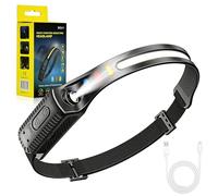 LumiLight Head Torch Rechargeable & Battery Powered, 2000 Lumens Super Bright 230° Wide Beam Headlamp, 9 Modes with UV Light & Motion Sensor, Waterproof Adjustable Headband for Running Camping Hiking