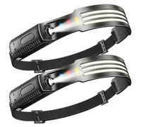LumiLight Head Torch Rechargeable Waterproof, 2-Pack 3000 Lumen Super Bright LED Headband Headlamps, Battery Powered & Rechargeable, 9 Modes Motion Sensor Lightweight for Running Camping Hiking
