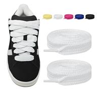 LUMIMITUAN Fat Shoelaces for Adidas Campus 00s,16MM Chunky Thick Flat Wide Jumbo Replacement Laces for Sneaker shoes, White, 160cm/63inch