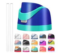 LUMIMITUAN Replacement Lid for Owala Freesip, Compatible with Owala Cup 16oz 24oz 32oz 40oz, One Button Water Bottle Top Lid Replacement Accessory and Straws, Leakproof, BPA-Free (Dark Blue)