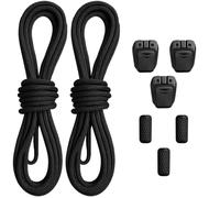 LUMIMITUAN Shoelace Kit for Salomon, No Tie Round Shoe laces Strings for Salomon Speedcross Ski Shoes，boot laces, Black, 1pair