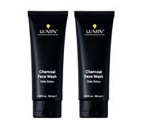 Lumin Charcoal Face Wash Daily Detox 2 Pack, Purifying Cleanser for Men with Charcoal, Rose Oil & Centella Asiatica, 2x100ml