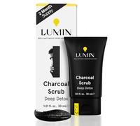 Lumin - Charcoal Scrub Deep Detox for Men - Face Cleanser for Men, Pre Shave Scrub, A charcoal face exfoliator that refreshes & rejuvenates the skin, Suitable for all skin types, 30ml, 1-Pack