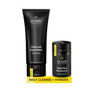 Lumin - Dynamic Duo - Skin Care kit for Men - Includes: Charcoal Face Wash Daily Detox & Daily Face Moisturiser,Suitable for all skin types, Daily