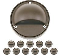 Lumina Lighting® 2W LED Deck Lights (12 Pack) | Low Voltage Landscape Lighting Waterproof - 12V 3000K Outdoor Patio Step Deck Lighting | Replaceable G4 LED Bulb Included (Bronze)