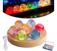 Lumina Noctis Glass Balls, Lumina Noctis Balls, 7 Core Memories Crystal Balls, LED Light Base Plug in Space Lamp Calming Cosmic Lights Decor (MIX 7 Pcs)