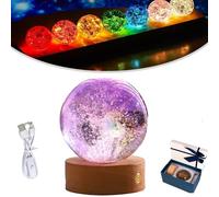 Lumina Noctis Glass Balls, Lumina Noctis Balls, 7 Core Memories Crystal Balls, LED Light Base Plug in Space Lamp Calming Cosmic Lights Decor (Purple)
