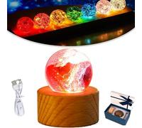 Lumina Noctis Glass Balls, Lumina Noctis Balls, 7 Core Memories Crystal Balls, LED Light Base Plug in Space Lamp Calming Cosmic Lights Decor (Red)
