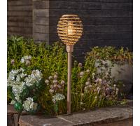 Lumina Solar Powered Faux Rattan Stake Light - Natural