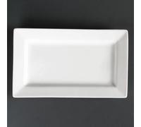 Lumina Wide Rim Rectangular Plates in White 155mm Pack Quantity - 4