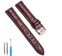LuminaCreek 1 Piece Leather Watch Strap 12mm-22mm Watch Straps + Tool(Brown-rg,14mm)
