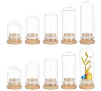 LuminaCreek 10PCS Glass Bottles with Cork Stoppers, 5 Style Glass Display Cloche Dome Storage Decorative Bottle Sand Art Bottles Decorative Bottles