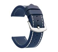 LuminaCreek 18 mm 20 mm 22 mm 24 mm watch strap sport vintage leather strap stainless steel(Black/white,24mm)