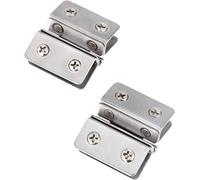 LuminaCreek 2Pcs Glass Door Hinges Adjustable Double Clamp Hinges for Cabinet Cupboard Bathroom Glass Clamps Zinc Alloy