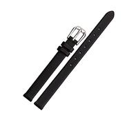 LuminaCreek 6/8/10/12/13/14/15/16/17 mm Women Thin Flat Grain Genuine Leather Strap Replacement Watch Accessories(Black,15mm)