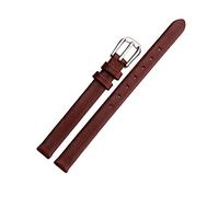 LuminaCreek 6/8/10/12/13/14/15/16/17 mm Women Thin Flat Grain Genuine Leather Strap Replacement Watch Accessories(Red,6mm)